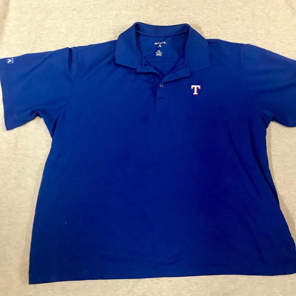 - Antiqua TX Ranger Button up Polo Knit shri…